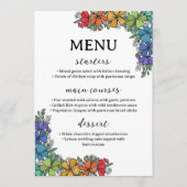 Rainbow Pride Bloemen LGBTQ Bruiloft Menu (Voorkant)