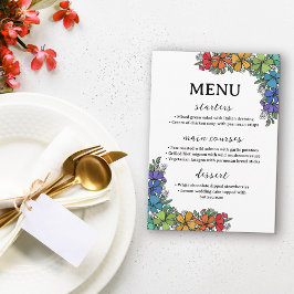 Rainbow Pride Bloemen LGBTQ Bruiloft Menu