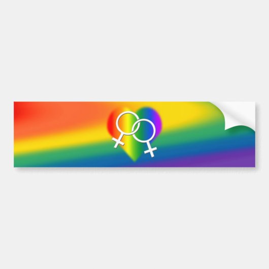 Rainbow Pride Bumpersticker Same-Sex Love Gifts (Voorkant)