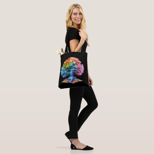 Rainbow pride canvas tas (Op model)