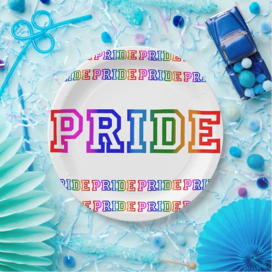 Rainbow PRIDE Celebration 9" Paper Party Bord (Feest)
