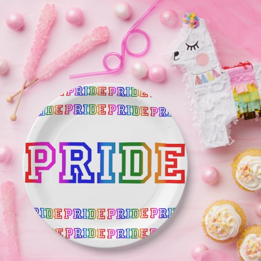 Rainbow PRIDE Celebration 9" Paper Party Bord (Feest)