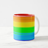 Rainbow Pride Coffee-Mok Tweekleurige Koffiemok (Voorkant rechts)