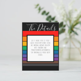 Rainbow Pride Color Block Stripe — Gegevens Briefkaart