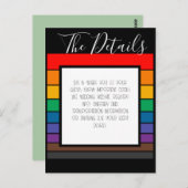 Rainbow Pride Color Block Stripe — Gegevens Briefkaart (Voorkant / Achterkant)