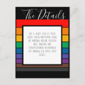 Rainbow Pride Color Block Stripe — Gegevens Briefkaart (Voorkant)