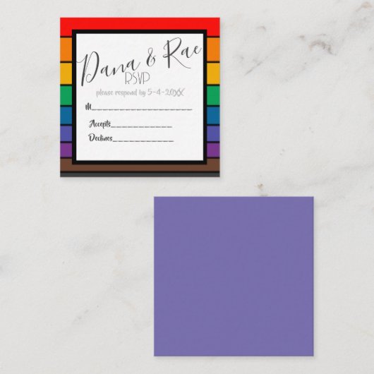 Rainbow Pride Color Block Stripes Informatiekaartje (Voorkant / Achterkant)