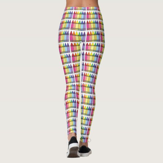 Rainbow Pride Crayons Art Artist Print Leggings (Achterkant)