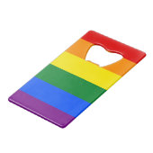 Rainbow Pride Creditkaart Flessenopener (Voorkant Gekanteld)