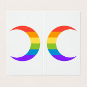 Rainbow Pride Crescent Moons Greeting Card Visitekaartje (Buitenkant ongevouwen)