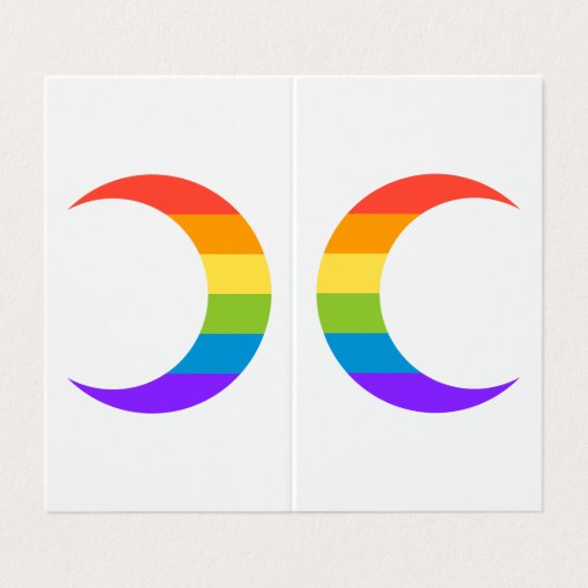 Rainbow Pride Crescent Moons Greeting Card Visitekaartje (Buitenkant ongevouwen)