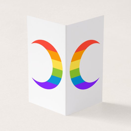 Rainbow Pride Crescent Moons Greeting Card Visitekaartje (Buitenkant)