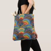 Rainbow pride dot art canvas tas (Dichtbij)