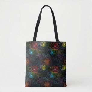 Rainbow pride dot art canvas tas
