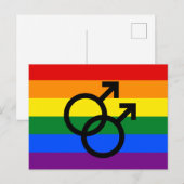 Rainbow Pride Double Male Briefkaart (Voorkant / Achterkant)