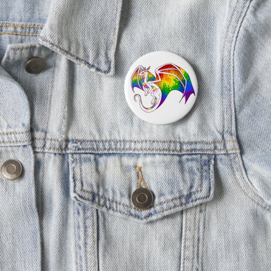 Rainbow Pride Dragon Ronde Button 5,7 Cm (In situ)