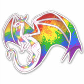 Rainbow Pride Dragon Sticker (Voorkant)