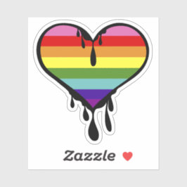 Rainbow Pride Dripping Heart Sticker