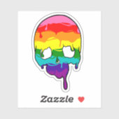 Rainbow Pride Dripping Skull Sticker (Vel)