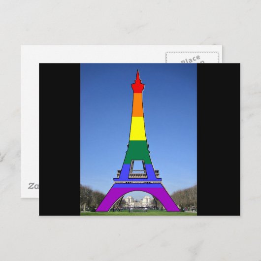 Rainbow Pride Eiffel Tower Briefkaart (Voorkant / Achterkant)