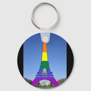 Rainbow Pride Eiffel Tower Sleutelhanger