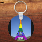 Rainbow Pride Eiffel Tower Sleutelhanger (Voorkant)