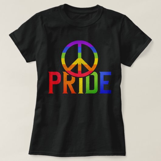 Rainbow Pride en vrede T-shirt (Design voorkant)