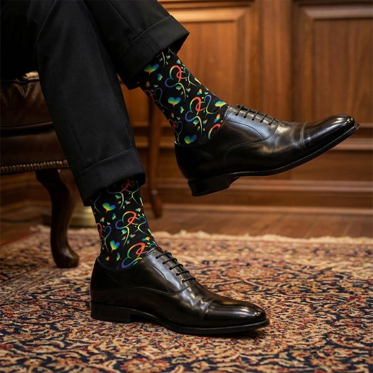 Rainbow Pride Entwined Hearts Sokken