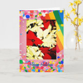 Rainbow Pride Feestdagen 5 "x 7" gevouwen vakantie Kaart (Gele Bloem)