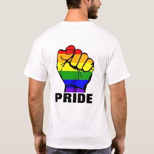 Rainbow Pride Fist T-shirt (Achterkant)