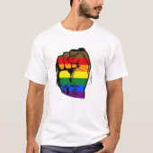 Rainbow Pride Fist T-shirt (Voorkant)