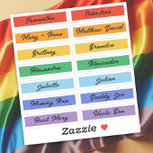 Rainbow Pride Flag Aangepaste namen voor gastenlij Sticker