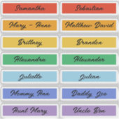 Rainbow Pride Flag Aangepaste namen voor gastenlij Sticker (Voorkant)