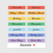 Rainbow Pride Flag Aangepaste namen voor gastenlij Sticker (Vel)