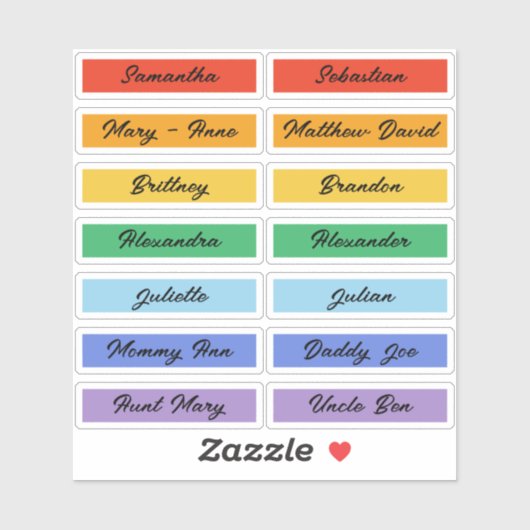 Rainbow Pride Flag Aangepaste namen voor gastenlij Sticker (Vel)