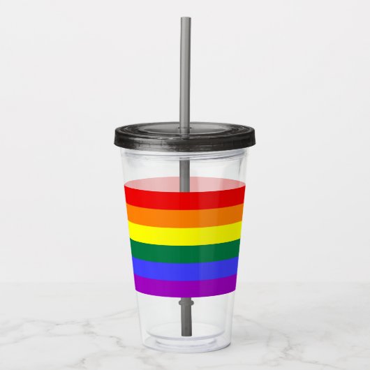 Rainbow Pride Flag Acryl Drinkbeker (Voorkant)