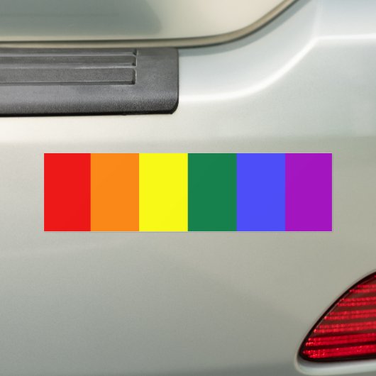 Rainbow Pride Flag Bumpersticker (Op auto)