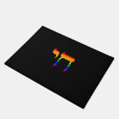 Rainbow Pride Flag Chai Hebreeuwse Joodse LGBT Tan Deurmat (Schuin)
