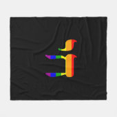 Rainbow Pride Flag Chai Hebreeuwse Joodse LGBT Tan Fleece Deken (Voorkant (Horizontaal))