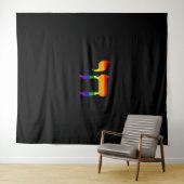 Rainbow Pride Flag Chai Hebreeuwse Joodse LGBT Tan Wandkleed (In Situ (horizontaal))