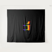 Rainbow Pride Flag Chai Hebreeuwse Joodse LGBT Tan Wandkleed (Voorkant (horizontaal))