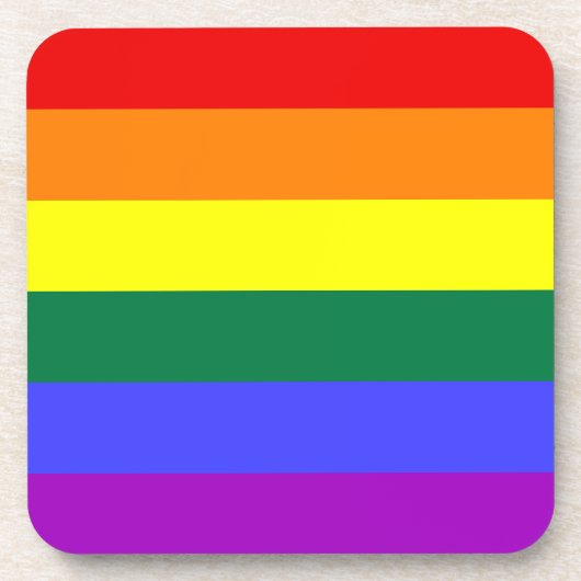 Rainbow Pride Flag Cork Onderzetter (Voorkant)