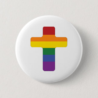 Rainbow Pride Flag Cross Ronde Button 5,7 Cm