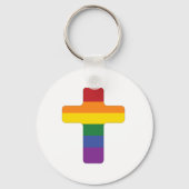 Rainbow Pride Flag Cross Sleutelhanger (Voorkant)