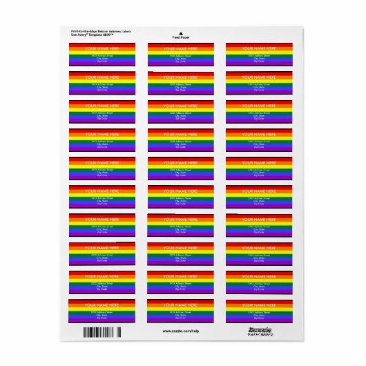 Rainbow Pride Flag Etiket (Full Sheet)