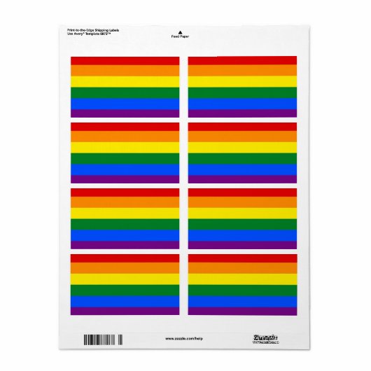 Rainbow Pride Flag Etiket (Full Sheet)