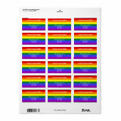 Rainbow Pride Flag Etiket (Full Sheet)