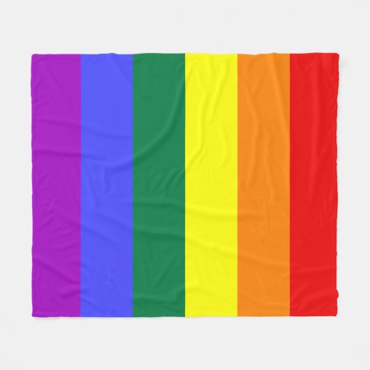 Rainbow Pride Flag Fleece Deken (Voorkant (Horizontaal))