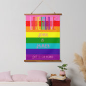 Rainbow Pride Flag Gay Wedding Couple LGBTQ Hangend Wandkleed (Slaapkamer)