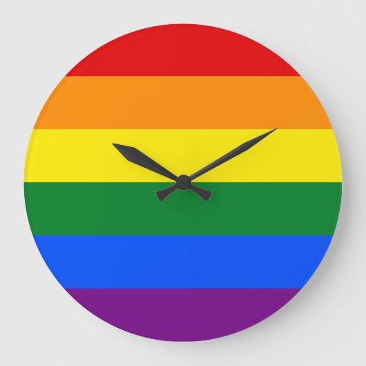 Rainbow Pride Flag Grote Klok (Voorkant)